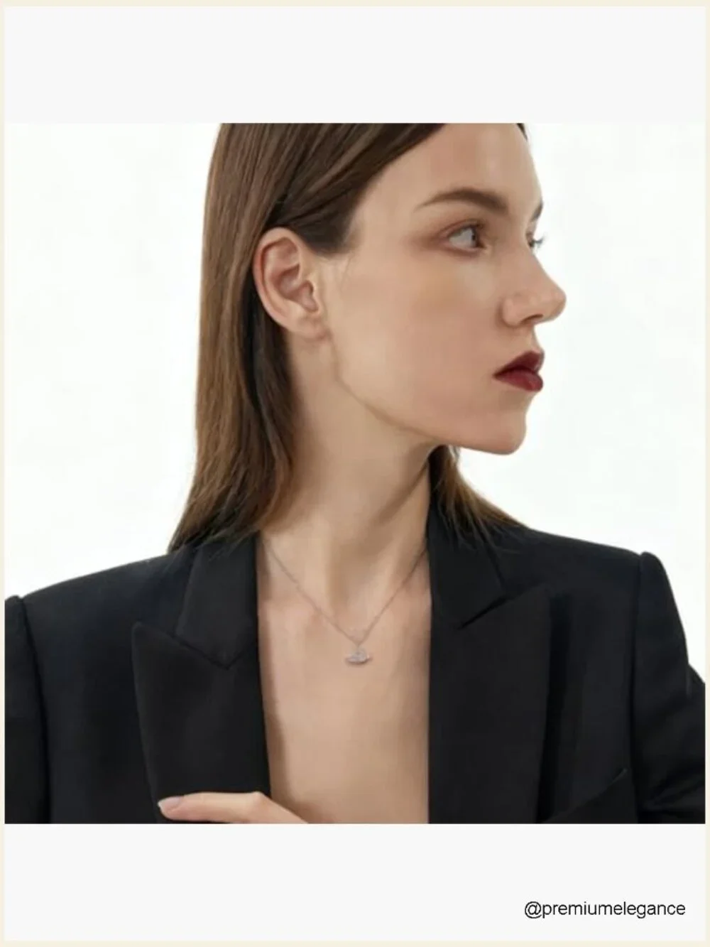 Saturn Pendant Necklace, Safety Pin Zircon, 925 Sterling Silver, 15.35